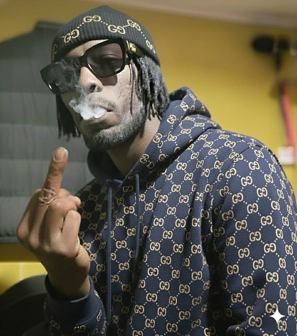 MINDBENDA in a beanie and hoodie indoors
